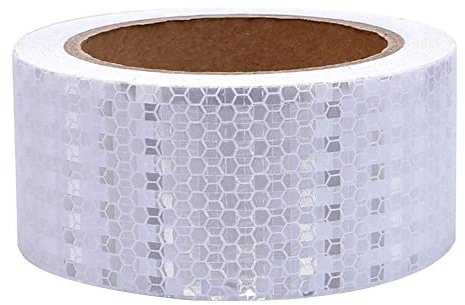 Niaciswe Bande Reflechissante Autocollante Réfléchissant Bande Reflechissante Bandes Reflechissantes Adhesives Ruban Adhesif Reflechissant Ruban D'avertissement Réfléchissant Bande de Sécurité Blanc