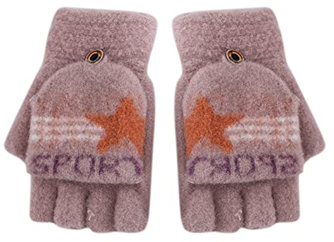 kinderhandschuhe Fäustlinge Fingerlose Flip Top Winter Warme Kinderhandschuhe Gestrickte Kinder Cabrio Kinderhandschuhe & Fäustlinge fingerhandschuhe mit Kappe