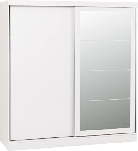 Seconique Nevada 2 Door Slider Wardrobe in White Gloss