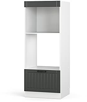 Vicco Mikrowellenschrank Fame-Line, Anthrazit Landhaus, 60 cm