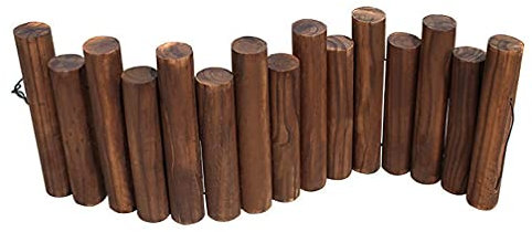 MERAXI Zaun-Garteneinfassungs-Rand-Rolle, Rasen-Dekorplatten im Freien, Garten-Lattenzaun für Landschafts-Patio-Blumenbeet-Tier-Barriere,Braun,90x30cm