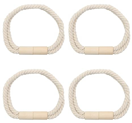 Scettar 4 Stück Magnetische Vorhang Raffhalter,kamelfarben Raffhalter für Vorhänge mit Magnet, Raffhalter für Gardinen Halterung Vorhang Halter Gardinenhalte Dekoration Gardinen zubehör