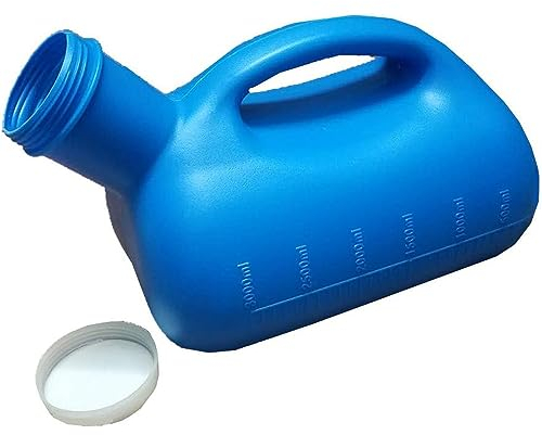 WOOLUCK® Urinario portatil hombre,orinal adulto con tapa a prueba de fugas,urinario 3000ml para Hospitales,Viajes Camping -azul