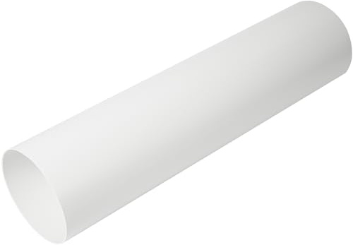 Vent Systems Tuyau de ventilation rond Ø125 mm - 1 m de long - pour raccordement de conduits, conduit d'évacuation ou conduit d'alimentation, système de ventilation de chauffage et de refroidissement.
