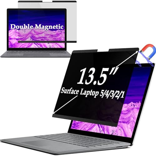 IPROKKO Magnetic Privacy Screen for 13.5 Inch Surface Laptop 5/4/3/2/1, Removable Anti Blue Light Glare Microsoft Surface Privacy Filter Screen Protector