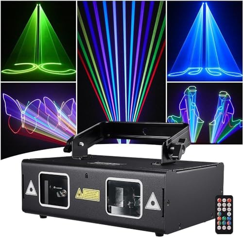 Luci da Discoteca per Feste，Animazione Luce Laser DJ Luce, Stage Party 3D RGB A Colori con DMX512, Suono Musicale E Telecomando for Feste Di Matrimonio Luci Da Discoteca Bar Club Stage Illuminazione D