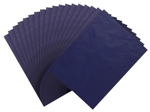 PATIKIL Kohlepapier, 100 Blatt A4 Graphit-Übertragungskopierpapier zum Zeichnen, Schreiben auf Holz, Leinwand, Papier 21 x 29,7 cm Blau