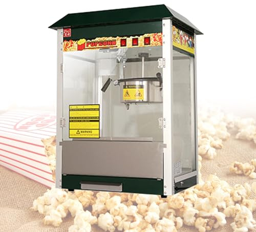ZPRMMN 1400W Popcorn Machine Commercial Popcorn Maker Electric Heating Bud Popcorn Stall Snack Puffing Machine Popcorn Machine (Color : Black, Size : 1400W)