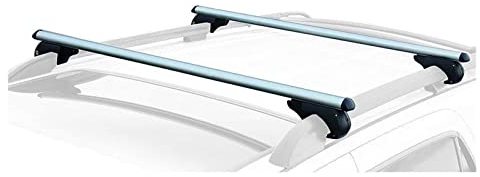 Dachträger Universal Auto Dachträger Set 2-teilig 52 Zoll Aluminium Über Vorhandene Erhöhte Seitenschienen Mit Lücke Abschließbar Silber Dachgepäckträger