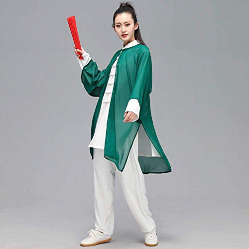 RWRAPS Damen-Tai-Chi-Uniform, langärmelig, klassisch – für Männer, die Tai-Chi-Übungen durchführen, braun-M (Pink XL) (Dunkelgrün XL)