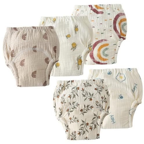 Rainjia Töpfchen Trainingshose, 5er Pack Baby Töpfchen Trainingshosen Unterwäsche 6 Monate - 4 Jahre Kleinkinder Windelhosen Trainerhosen Toilettentraining Unterwäsche 8-Schicht