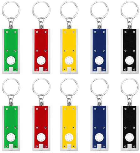 10 Stück LED Taschenlampen Schlüsselanhänger für Kinder, Mini Taschenlampe kleine Handlampe, Ideal als Mitgebsel & Geschenk, Portable Taschenlampe für Camping Notfälle Kindergeburtstag Party Geschenke