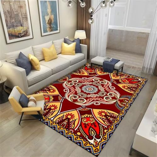 Kunsen 100X160CM Waschbarer Teppich Küche Moderner, geometrischer, minimalistischer Innendekorations-Sicherheits-Anti-Rutsch-Teppich Teppich Kind Mehrfarbig Flickenteppich Teppich Läufer Waschbar