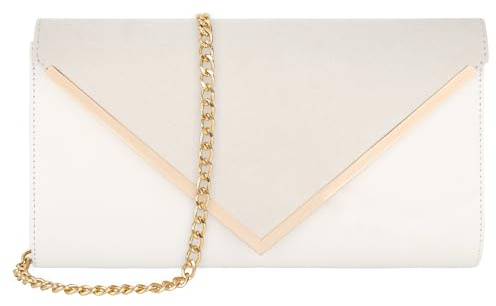 Pandalein Damen Clutch Samt Abendtasche Envelope Tasche Elegant Handtasche Brauttasche Umhängetasche mit Kette für Hochzeit Wedding Prom Party