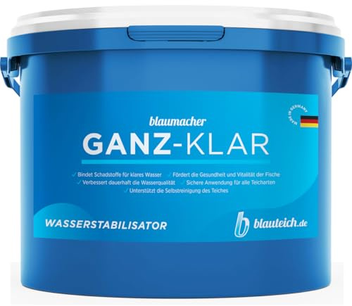 BLAUTEICH blaumacher GANZ-KLAR – Flockungsmittel & Teichklar-Unterstützung für Teiche, hilft bei Schwebealgen, verbessert Wasserqualität – für Teiche mit Filterbetrieb (2 kg)