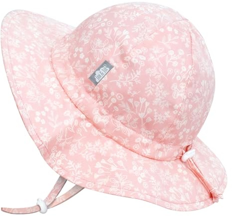 Jan & Jul Mädchen Baumwoll-Sonnenhut, 50+ UPF Sommerfloppy-Hut für Babys und Kleinkinder (M: 6-24 Monate, Pink Prairie)