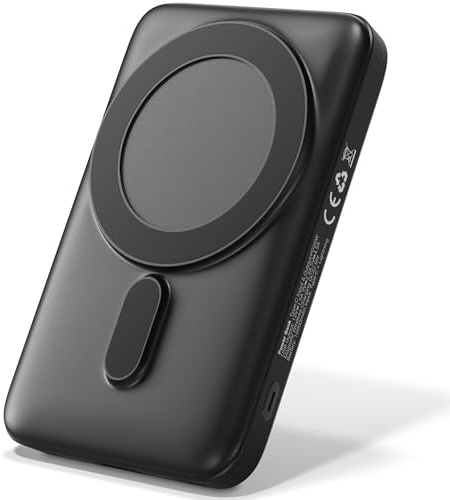 Classic Powerbank 10.000 mAh Schwarz – 22,5 W Schnelllade-Powerbank mit PD 20W, 15W Wireless Charging, USB-C In/Out, USB-A, Lightning-Eingang und Magnetfunktion für Alltag & Reisen