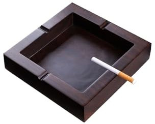 Aschenbecher Quadratischer Aschenbecher aus Holz for den Innen- und Außenbereich, Desktop-Aschenbecher for Zuhause, Wohnzimmer, Büro, Desktop-Dekoration, Zubehör, Asche-Aufbewahrungsbox Windaschenbech
