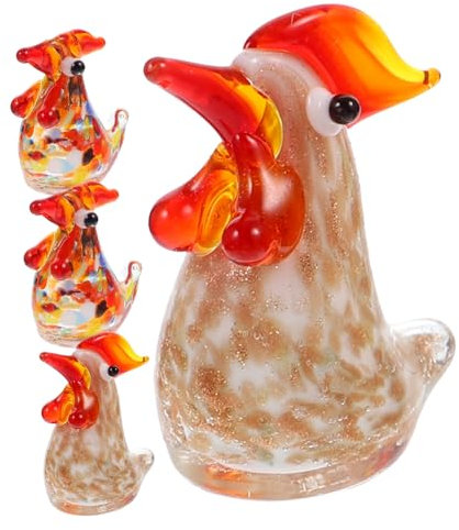 Supvox Exquisites Glasküken- 4 Stück Osterdekorationen Küken-skulptur Küken-schmuck Dekoration Zufälliger Stil