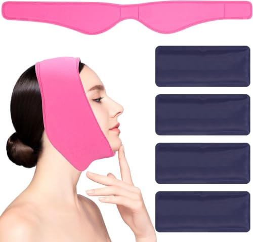 Weisheitszahn Kühlkompresse, Kühlpads für Weisheitszähne op Kühlkissen Gesicht Nach Zahn op Kalt Warm Kompresse, Kälte- und Wärmetherapie,4 Stück Gel Packs(Rosa)