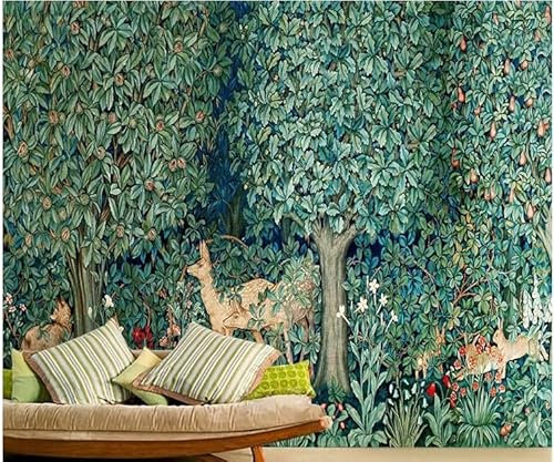 XDOUBAO Papier peint 3D rétro pour chambre à coucher, revêtement mural vert, 3D, 250 x 175 cm