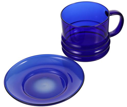 HOLIDYOYO 1set Tazza Da Caffè Borosilicato Con Saucer Tazza Da Tè Colorata e Al Freddo Per Casa e Caffetteria