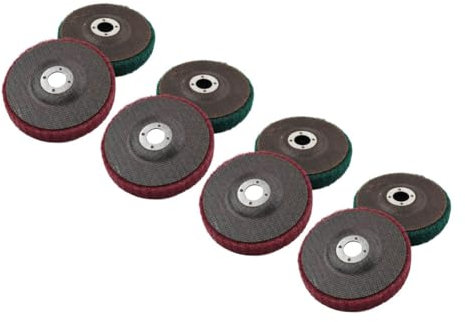 SIKUAI 8pcs 100mm Flap Polishing Grinding Disc Wheel Scouring Buffing Pad Angle Grinder Nylon Scouring Pad Red