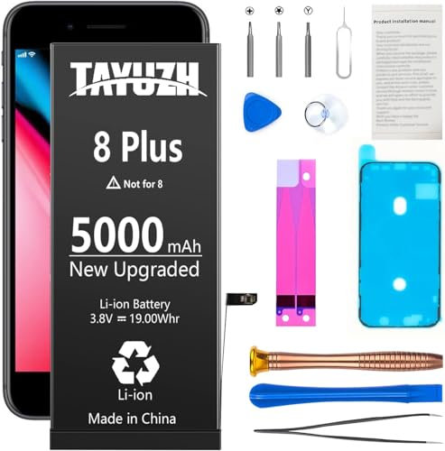 [5000mAh] Battery for iPhone 8 Plus High Capacity Replacement Battery for iPhone 8 Plus A1864, A1897, A1898 with Professional Repair Tool Kit and Instruction