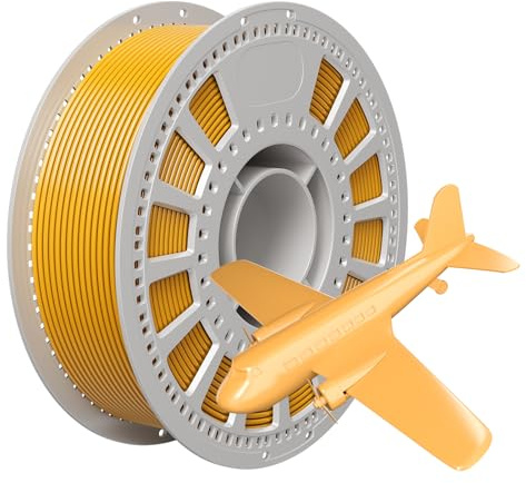 PETG Filament 3D Drucker 1.75mm, 1kg Spule, Maßgenauigkeit +/- 0.02mm, passend für die meisten Drucker, verhedderungsfrei für reibungsloses Drucken (Gold)