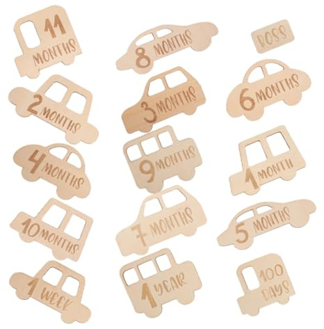 NUOBESTY 15 Pièces Cartes de Jalons pour Garçon Fille Accessoires de Photographie Merveilleux pour Filles et Garçons Souvenirs pour Shower et Événements Spéciaux