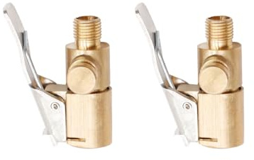 JUKOTA 2 Stück Autoventil Hebelstecker Air Chuck,Mit Entlüftungsventil,Messing-Inflator Düse,Auto Ventilstecker Luftpumpe Gewinde Düse,Kompatibel mit allen Reifenventilen mit Ventilgewinde