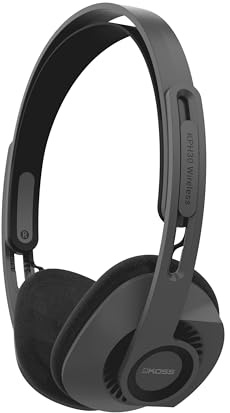 Koss KPH30 Kabellose Bluetooth On-Ear-Kopfhörer, Retro-Stil, 20+ Stunden Akkulaufzeit, USB-C Laden, Mikrofon, Stealth Grey