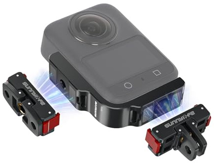 ZJRXM magnethållarsats för DJI Osmo 360 kameratillbehör, horisontell vertikal snabblås hållare, vikbar anslutning, 1/4 tum gänghål
