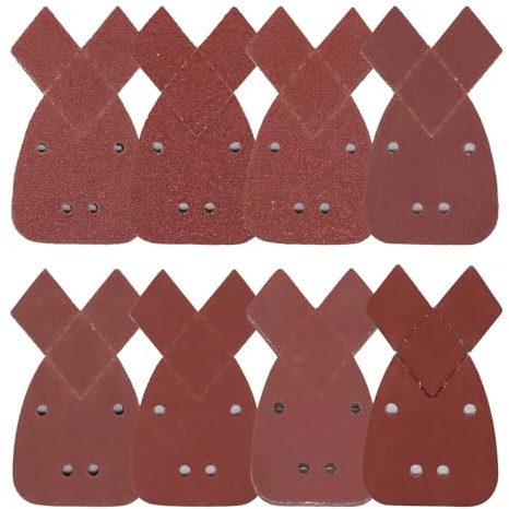 BEASAFY 80 hojas de lija con detalles de ratón, almohadillas de lijado para mouse, 4 agujeros, papel de lija triangular de 4 agujeros, papel de lija autoadhesivo para lijadora de palmeras negras y