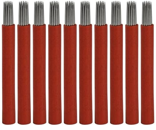 VALICLUD Microblading-Klingen 21R Aus Edelstahl Mit Kunststoffrohr Einzeln Verpackt 50 Stück Für Augenbrauen Tattoo Permanent Make-up Und Präzise Brauenlinie