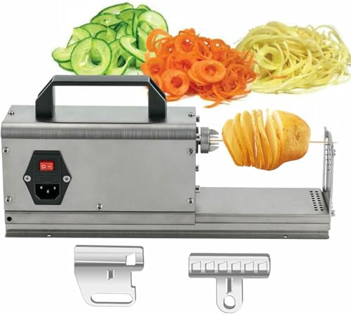 Affettatrice Elettrica Per Patate Tornado, Tagliapatate A Spirale, Affettatrice Per Patate Attorcigliate Taglierina A Spirale, Tagliaverdure In Acciaio Inossidabile, Taglianastro Per Patate~/