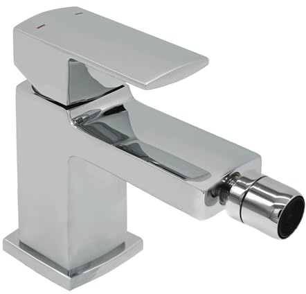 Clever Manta Mono Bidet Mixer Tap Chrome | Modern Single Lever | Chrome Finish | Bidet Fitting with Pop-Up Waste for Bathroom Use | Easy to Fit