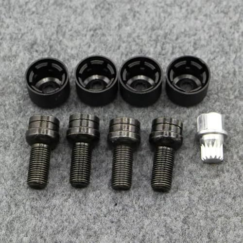 Bulloni antifurto per Ruote Auto compatibili con VW per Golf 6, coprivite, Chiave per Viti, bulloni Lunghi in Acciaio, perni per Pneumatici, bulloni per Pneumatici Auto, bulloni per Ruote