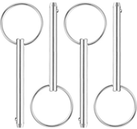 QUARKZMAN 4 Stück Steckbolzen mit Kugelsicherung, 6.3mmx51mm Schnellverschlussstifte 316 Edelstahl Marinehardware Für Marine Bergsitze Schiffausrüstung Schiffbau Silber