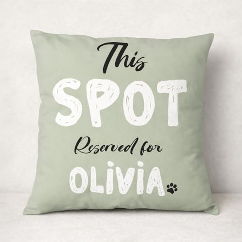 Brysliy Personalised Pet Name Cushion Cover, Reserved for Dog Cat Pillow Cover, Custom Pillow Case with Dog Name, Luxury Soft Velvet Throw Pillow Case for Sofa, Bed or Home Décor, Gifts for Pet Lover