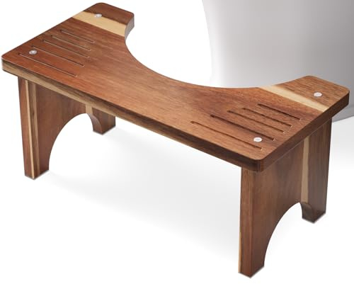 Fibogollo Toilettenhocker Akazienholz 17cm rutschfest Erwachsene