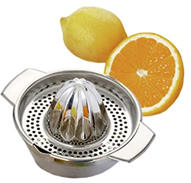 LOUIS TELLIER - Presse-Citron Manuel Inox – 2 Pièces avec Bol et Bec Verseur – Pour Citrons, Citrons Verts et Oranges