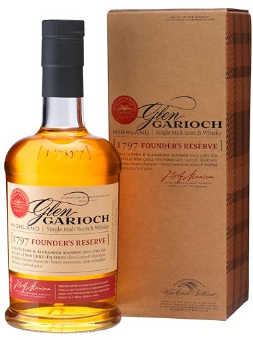 Glen Garioch 1797 Founder's Reserve Single Malt Scotch avec étui, Whisky Écossais 48 Pour cent - 700 ml