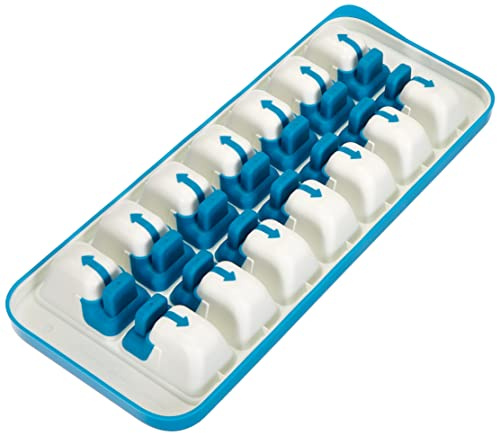 Joseph Joseph Quicksnap Plus, Easy-Release Ice-Cube Tray with Stackable Lid, Makes 14 ice Cubes -Blue
