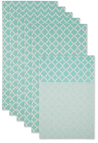 DII Fridge Liner Collection Non-Adhesive, Cut to Fit, 12x24, Aqua Lattice, 6 Piece