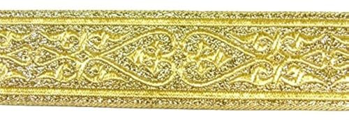 1A-Kurzwaren, 10m Brokatband 35mm breit Farbe: Gold Lurex 35007-go