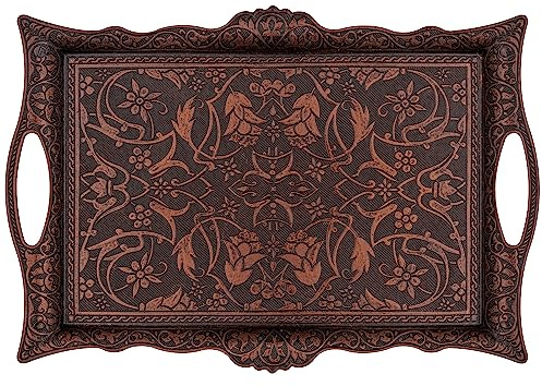 Alisveristime Großes quadratisches Zamak-Serviertablett, 36,8 x 25 cm (Kupfer)
