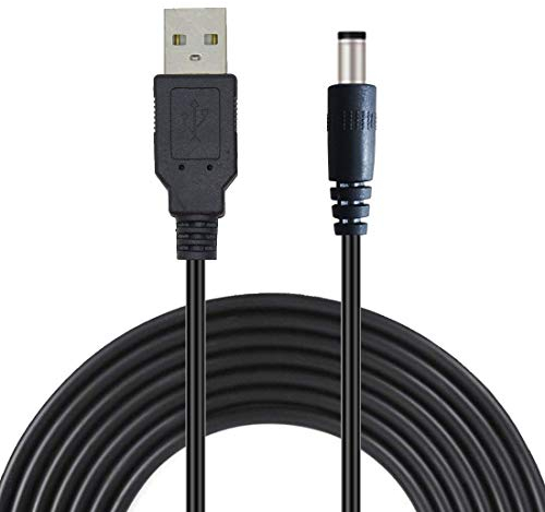 Liwinting 2m USB A mâle vers DC Câble 5.5mm x 2.1mm 5V Barrel Jack Adaptateur d'alimentation pour Routeurs Répartiteur Haut Parleur Disque Dur Laptop - Noir