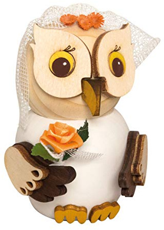 Kuhnert - Dekoration/Holzfigur - Mini Eule Braut - ca. 7cm - Made in Germany