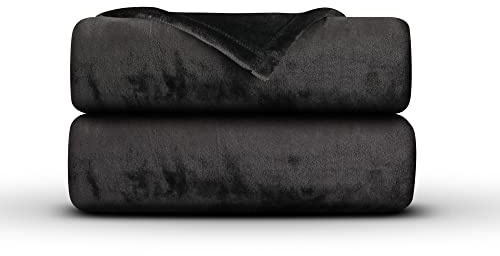 Bestlivings Kuscheldecke Mirabella - hochwertige Flauschige Decke, Cashmere Touch, 220 x 240 cm - Schwarz